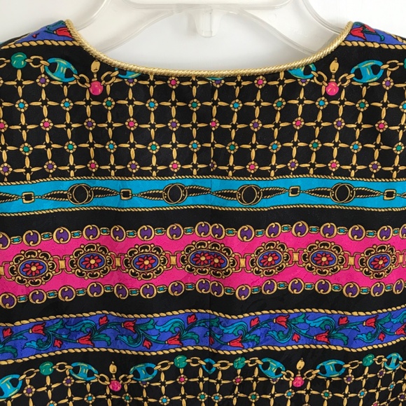 ADRIANNA PAPELL Safe Silk Evening Jacket Blazer Button Front Gold Detail Size 10 - Picture 8 of 16